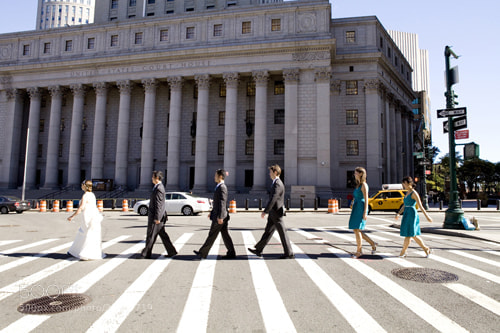 Photograph bridal party re-creating Abby Road by Josh Strauss on 500px