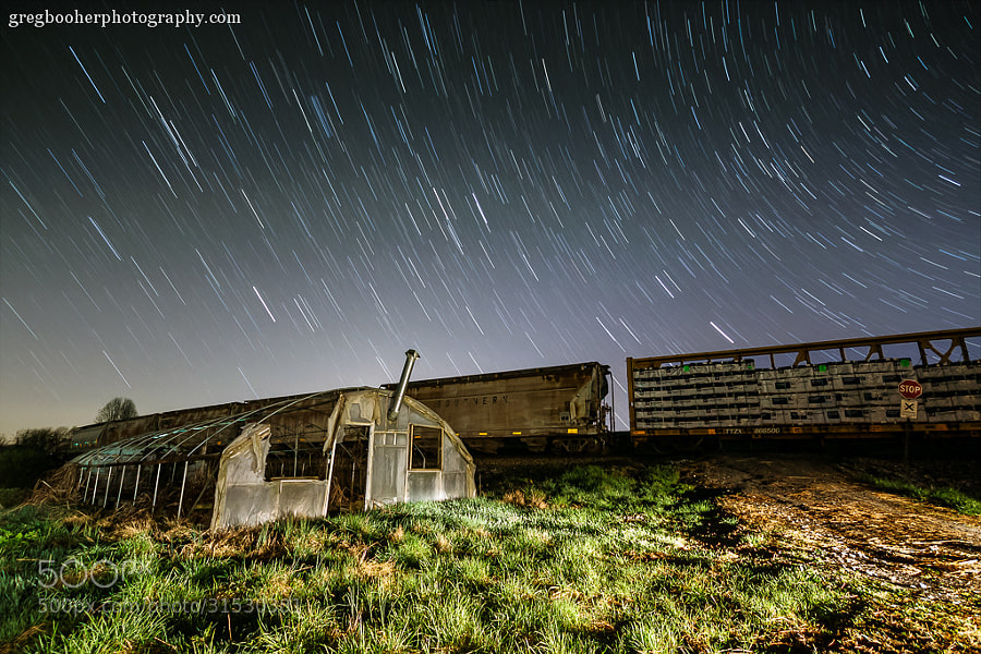 Photograph Night Train at the Old Greenhouse by Greg Booher on 500px
