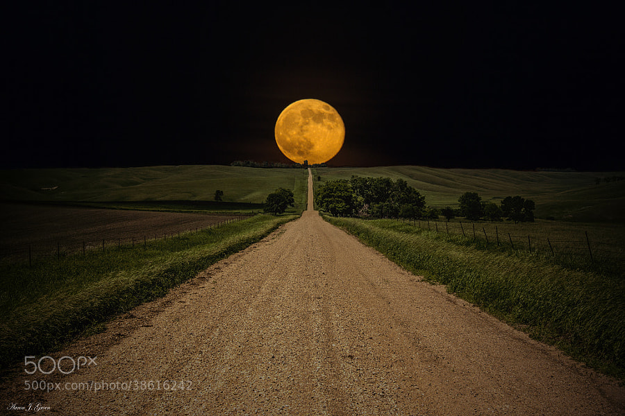 Photograph Road to Nowhere - Supermoon by Aaron J. Groen on 500px