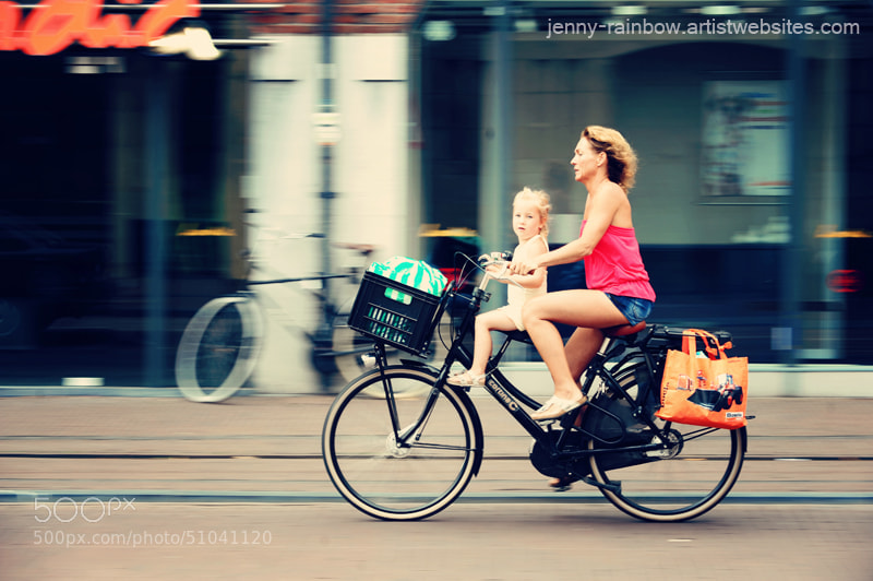 Photograph Rejecting the Automobile. Sporty Mum and Sporty Me. Amsterdam by Jenny Rainbow on 500px