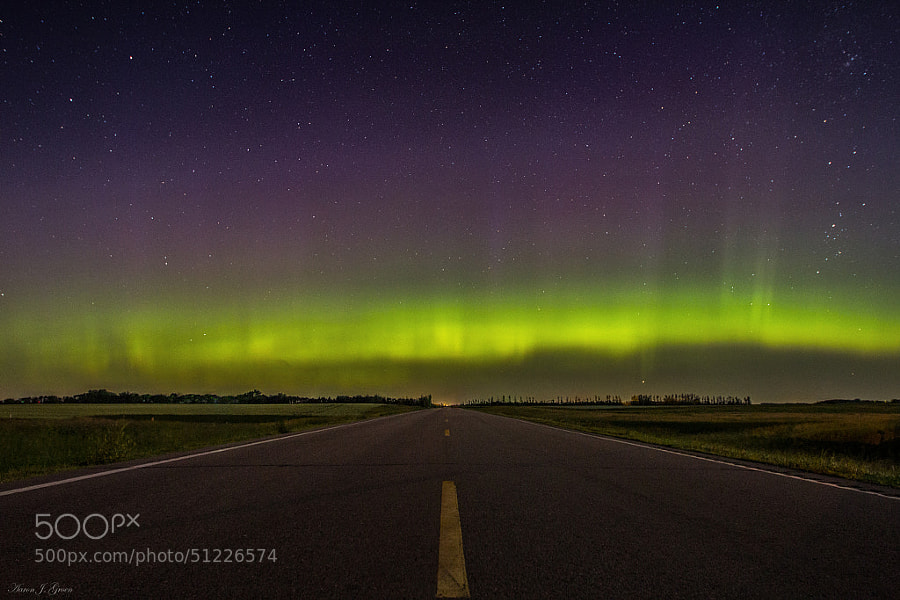 Photograph Road to Nowhere - Aurora Borealis by Aaron J. Groen on 500px