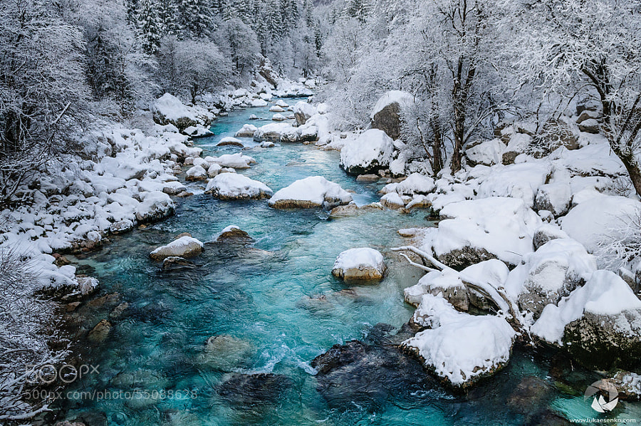 Photograph Soca river in snow by Luka Esenko on 500px