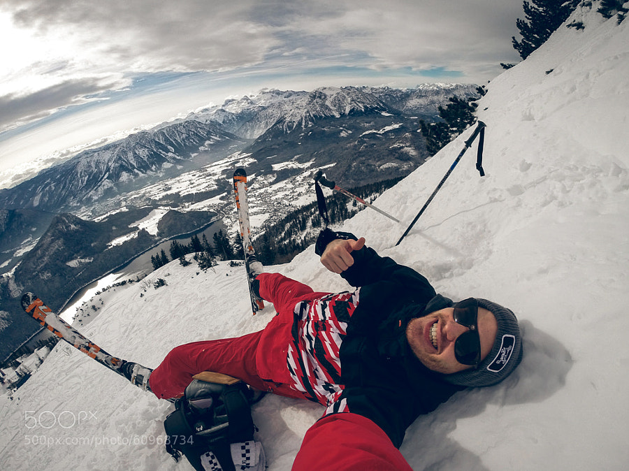 Photograph grinning mountain selfie by Valentin Kouba on 500px