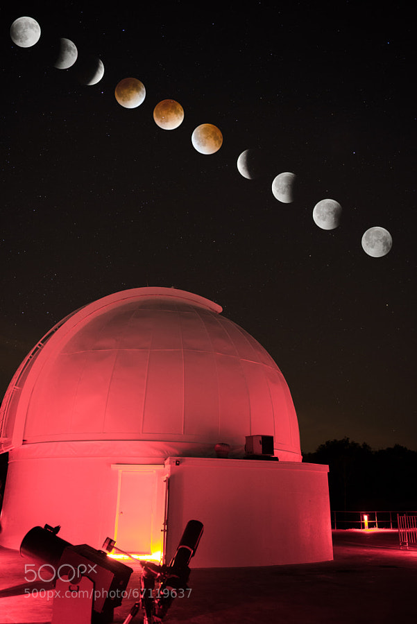 Photograph Lunar eclipse at George Observatory by Sergio Garcia Rill on 500px