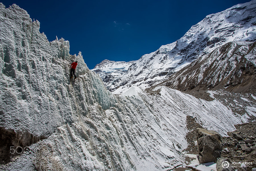 Photograph Ice climbing self portrait @ Base camp, 5000m by john  price on 500px