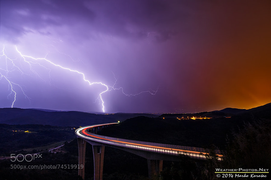Photograph Lightning over viaduct Crni Kal by Marko Korošec on 500px
