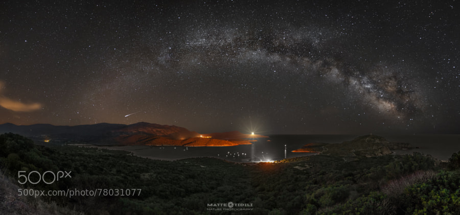 Photograph Milky way and shooting star by Matteo Tidili on 500px