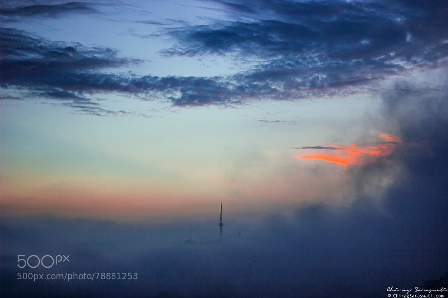 Photograph Peekaboo! TV tower shimla fog by Chirag Saraswati on 500px