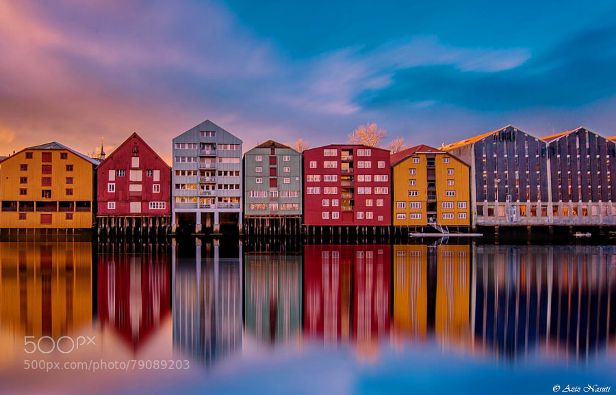 Photograph AWESOME Reflection in Nidelva, Bakklandet, Trondheim by Aziz Nasuti on 500px