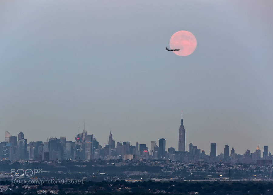 Photograph Super Moon over New York City by Eduard Moldoveanu on 500px