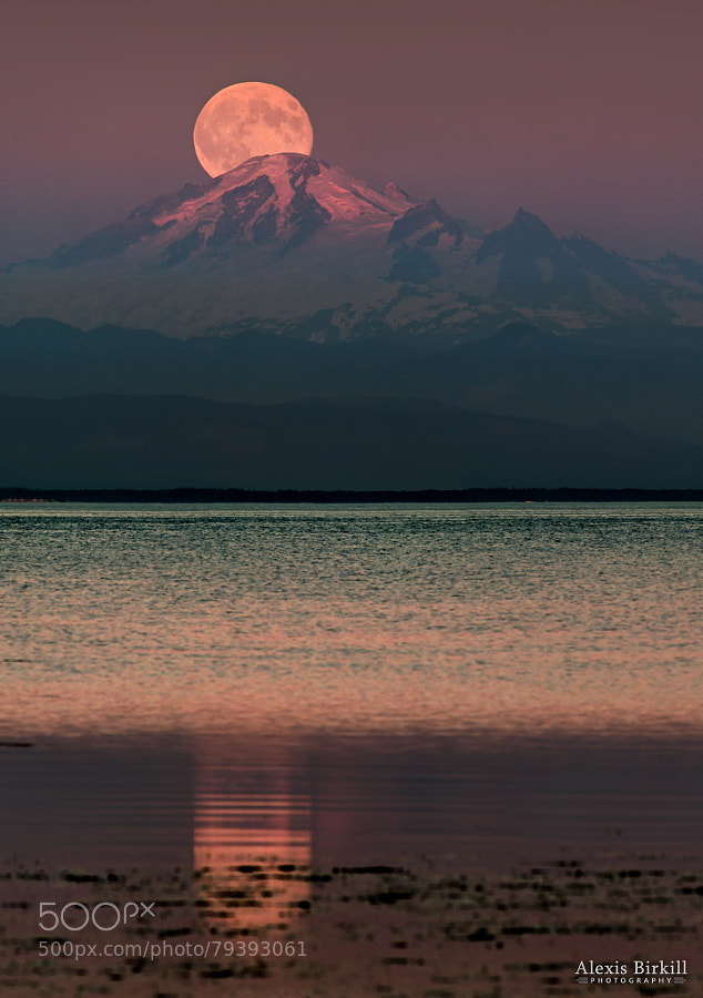 Photograph The Moon over Mount Baker by Alexis Birkill on 500px