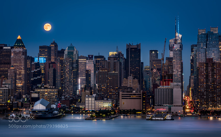 Photograph Supermoon Over NYC by Dan Martland on 500px