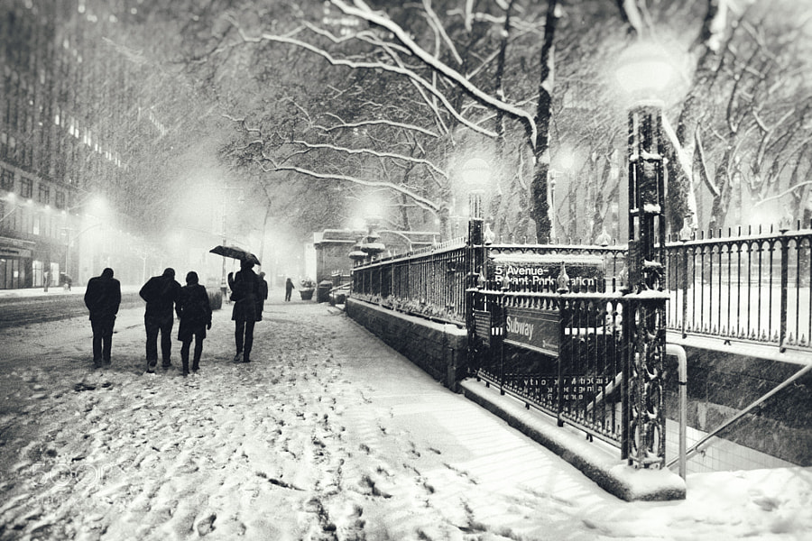 Photograph New York City - Snow on a Winter Night by Vivienne Gucwa on 500px