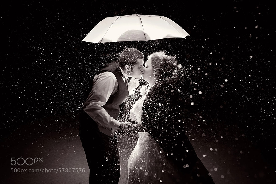 Photograph Winter's Wedding Kiss B&W by Tracy Parker on 500px