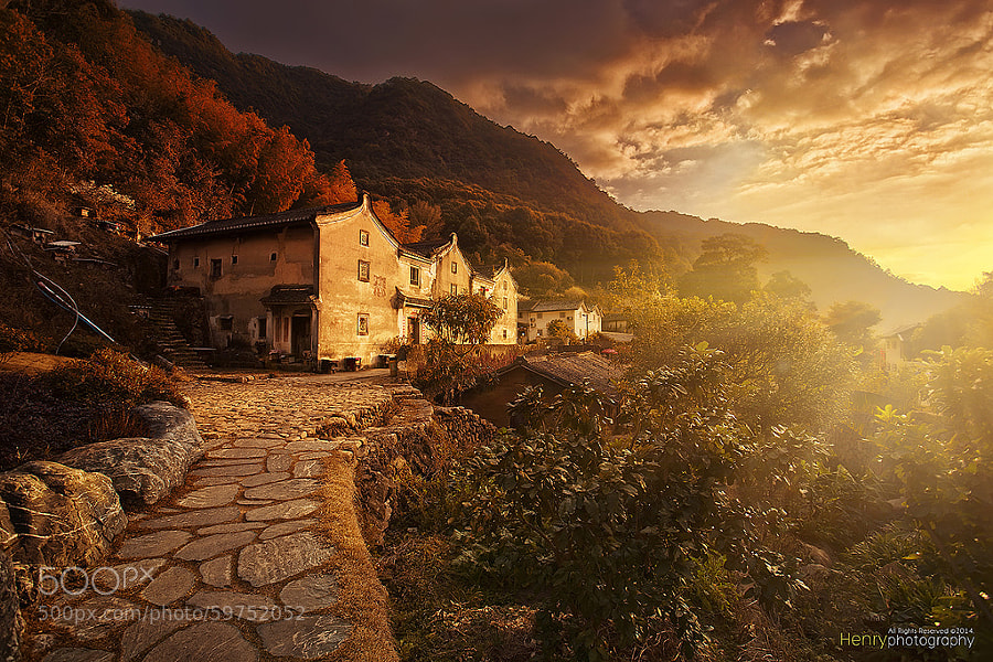 Photograph Sunset in Old Village by Henry Wang on 500px