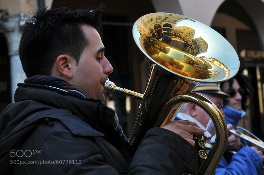 Photograph Mantova inside a tuba by Maya Lynne on 500px