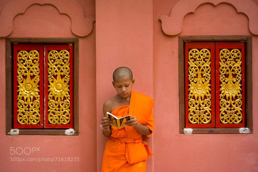 Photograph Novice Monk Reading by Erik Pronske on 500px