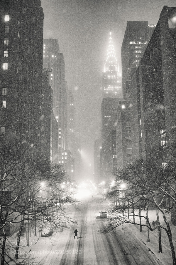 Photograph New York Winter  - Snow and the Chrysler Building by Vivienne Gucwa on 500px