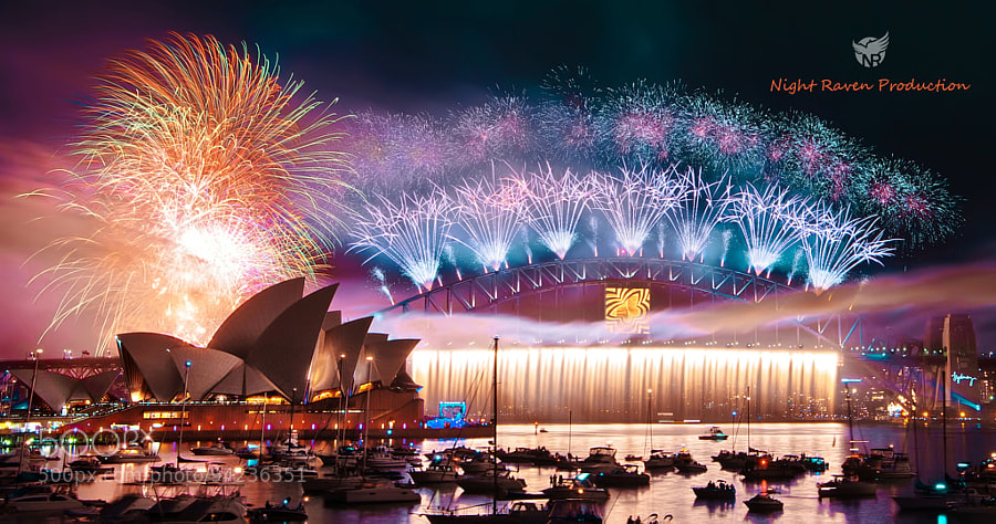 Photograph Sydney NYE Fireworks by Night Raven on 500px